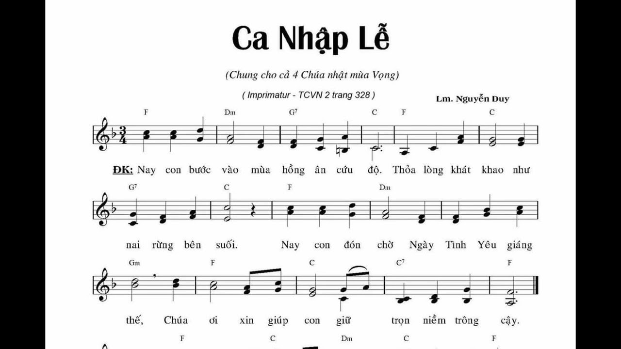 Ca Nhập Lễ - Lm Nguyễn Duy