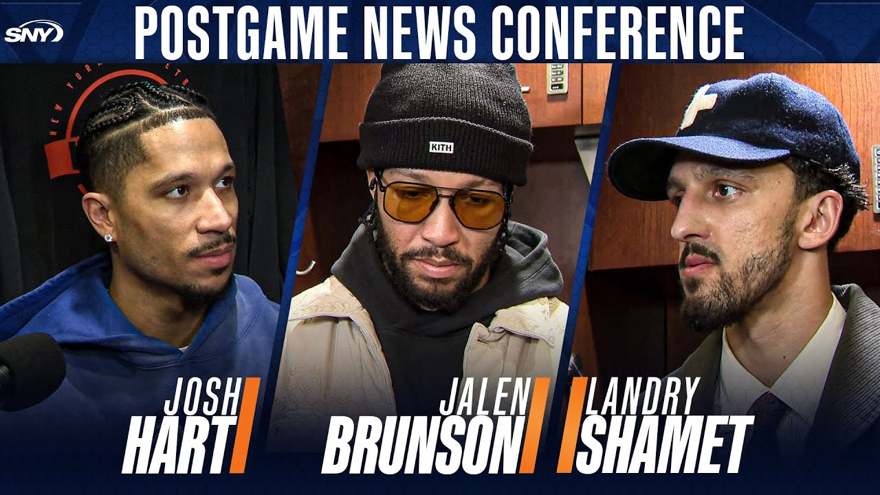 Josh Hart, Landry Shamet and Jalen Brunson discuss Shamet's big night in Knicks win over LA