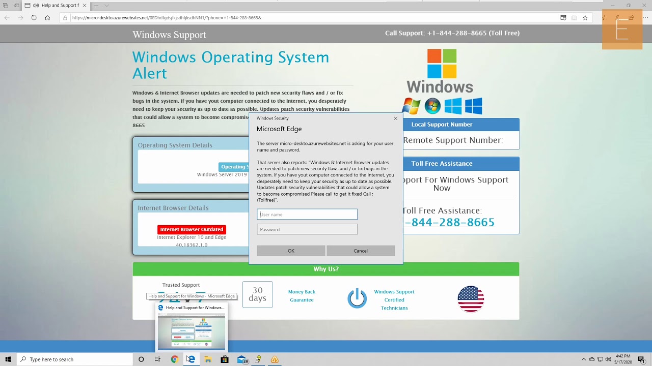 Tech Support Scammer Installs Fake Microsoft Security!
