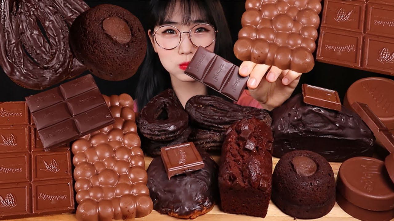 ASMR 퐁당리얼쇼콜라 케이크 쿠키 초콜릿 츄러스 초코디저트 먹방🍫CHOCOLATE CAKE DESSERT MUKBANG | EATING SOUNDS