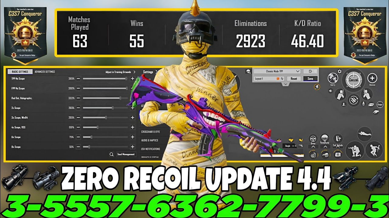 NEW UPDATE 4.4 CODE 🔥 PUBG MOBILE/BGMI SENSITIVITY SETTINGS 2026 | BEST SCOPE SENSITIVITY SETTINGS✅