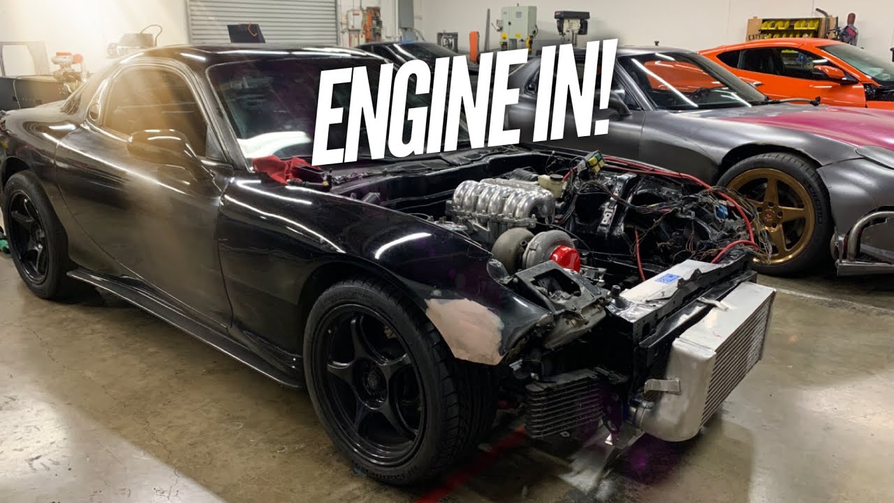 The 3 Rotor is in the RX-7! 1350 Torque Clutch Installed!
