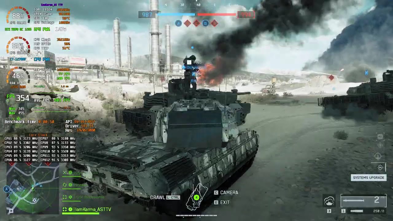 Battlefield 6 Benchmark RTX 5070 12GB | i7-12700F | overkill - DLSS Quality & Multi-FrameGen X4