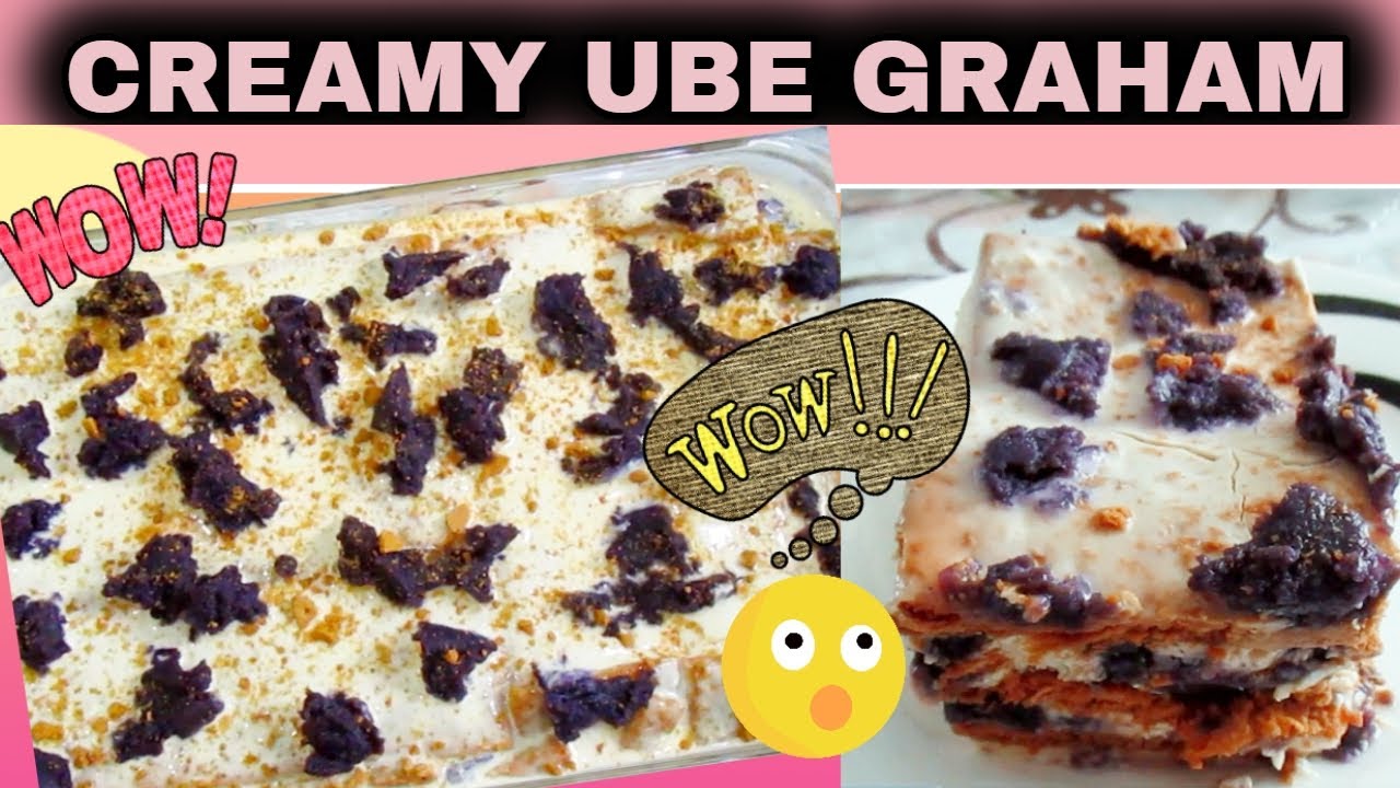 How to make creamy UBE GRAHAM no mixer | Ube graham float | No bake dessert