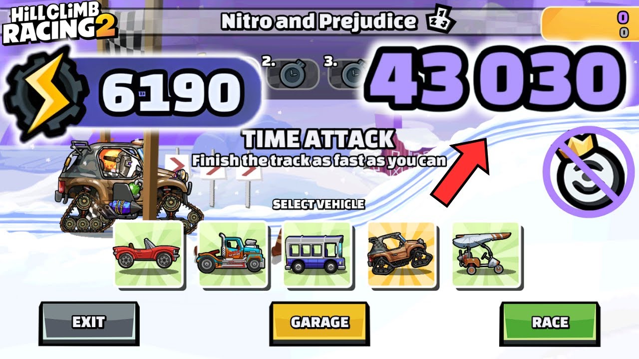 43030 очков (6190gp) в командном заезде Nitro and Prejudice - Лучшие заезды - Гонки по холмам 2