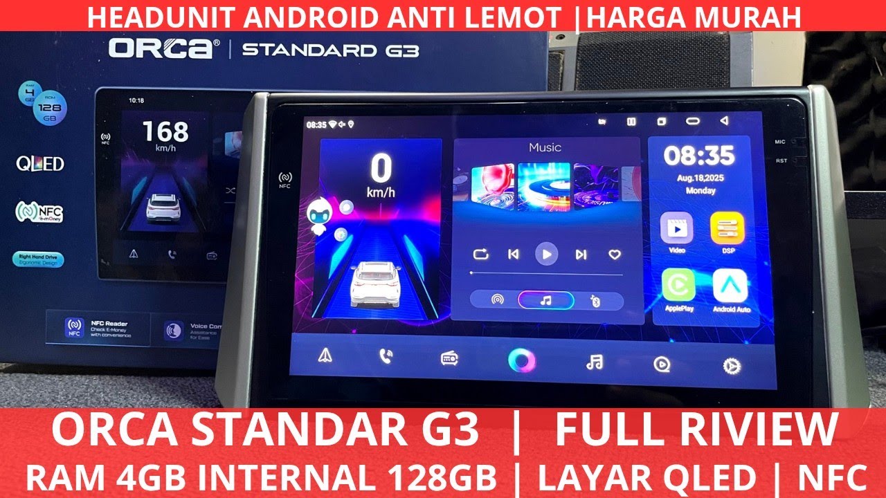 HEADUNIT ANTI LEMOT !! ORCA STANDAR G3 REVIEW | REKOMENDARI HEADUNIT MURAH TERBAIK