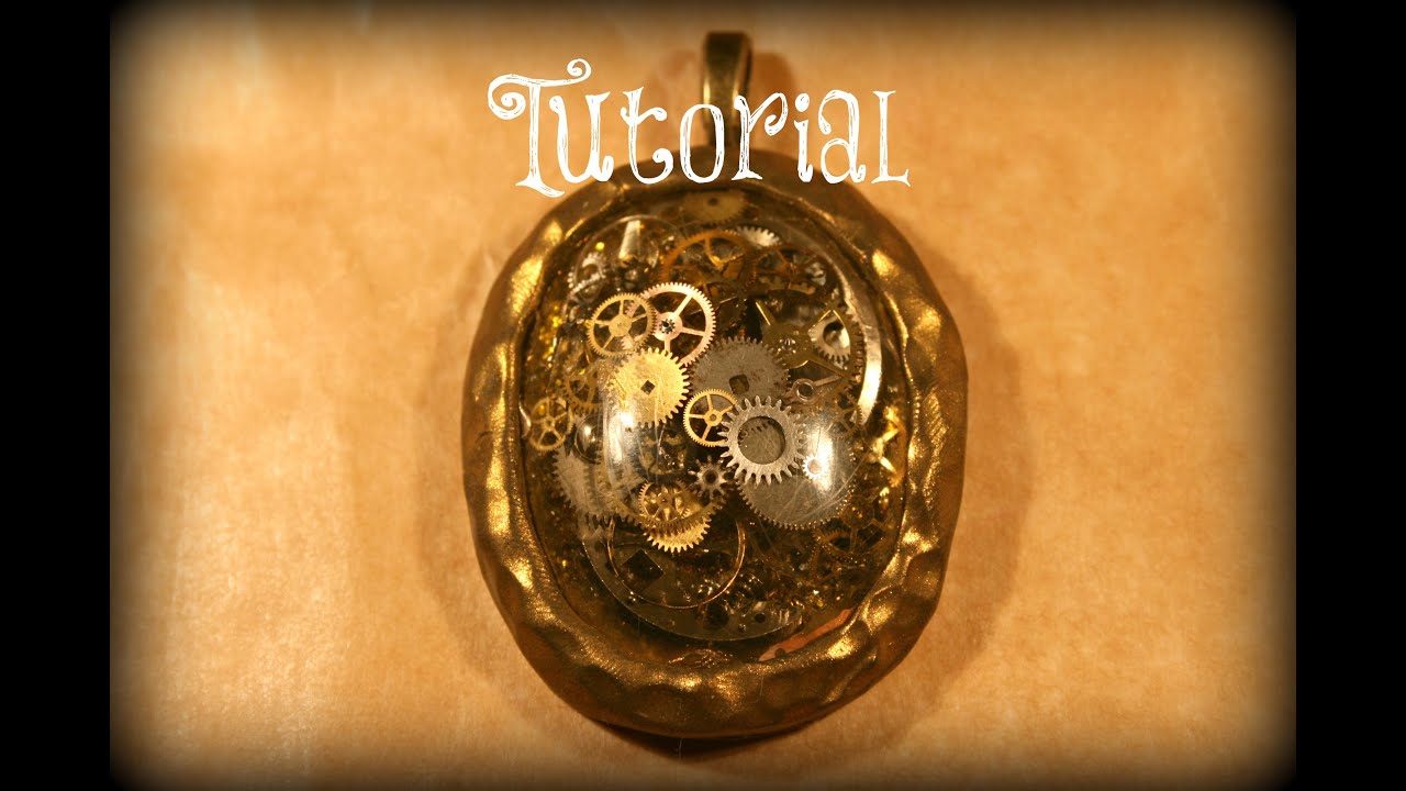 Steampunk Resin Pendant with Real Clock Parts | Velvetorium