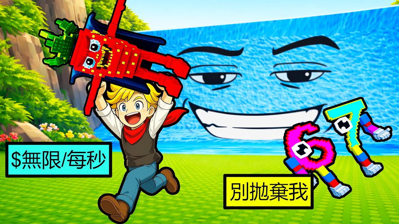 【逃離腦腐海嘯】🌊我要搶走超強的迷因怪！Escape Tsunami For Brainrots【機關磚塊 Roblox】