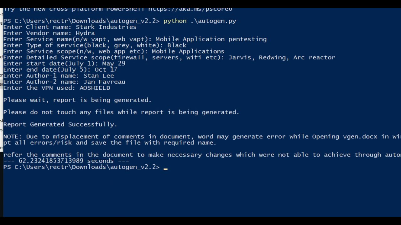 VAPT report generation tool: Step-by-Step Guide to use Autogen