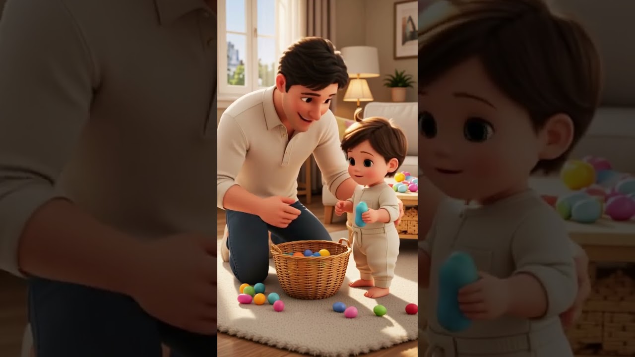 Papa apprend &agrave; b&eacute;b&eacute; &agrave; ranger les jouets 🧸 | Bonne habitude pour les enfants