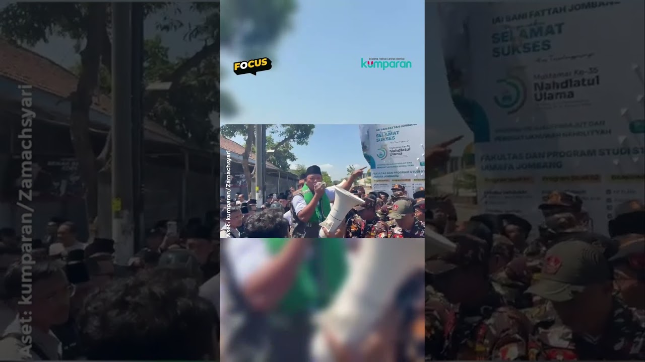 Mukatamar ke-35 NU Ricuh: Massa Salah Satu Caketum Demo, Maksa Masuk, Dorong-dorongan sama Banser
