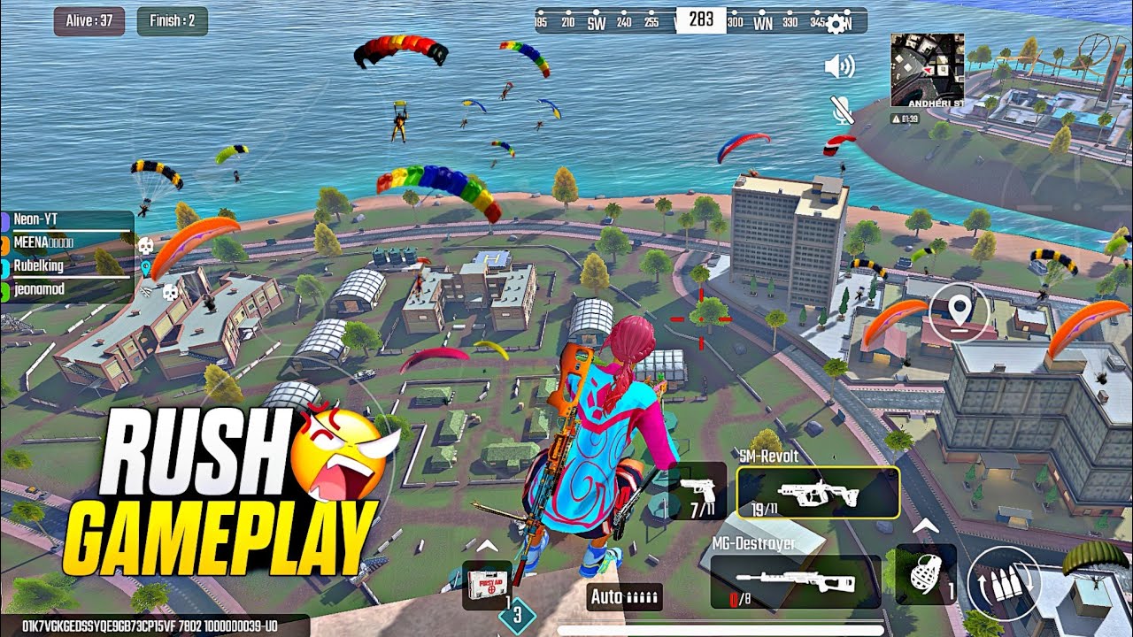 RUSH GAME PLAY VIDEO IN. MUMBAI MAP😱 #sf2 #battleroyalegame #pubg 