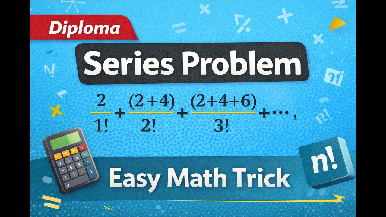 2/1! + (2+4)/2! + (2+4+6)/3! + … Series Solution | Diploma Mathematics | Easy Math Trick