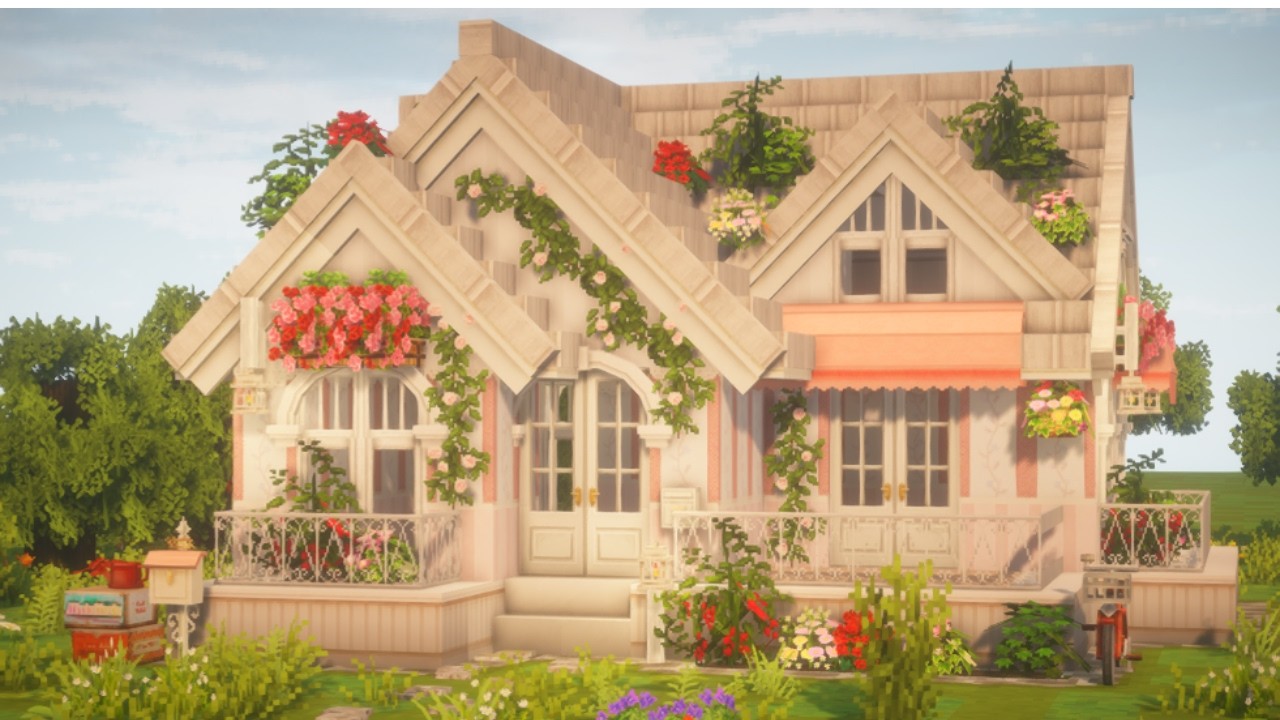 🌿✨ Minecraft ASMR Building a valentines cottage (exterior) – Relaxing, No Talking ˚₊· ͟͟͞͞➳❥