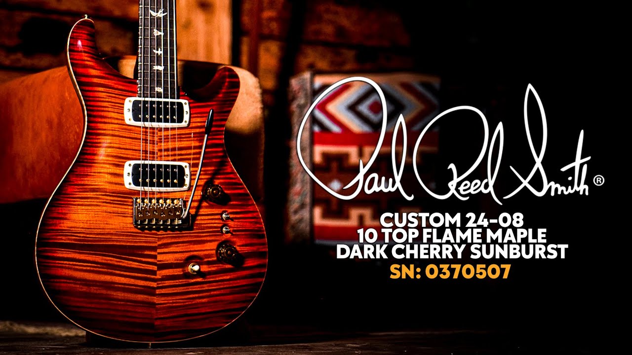Peach Picks! | PRS Custom 24-08 | 10 Top - Dark Cherry Sunburst | SN: 0370507