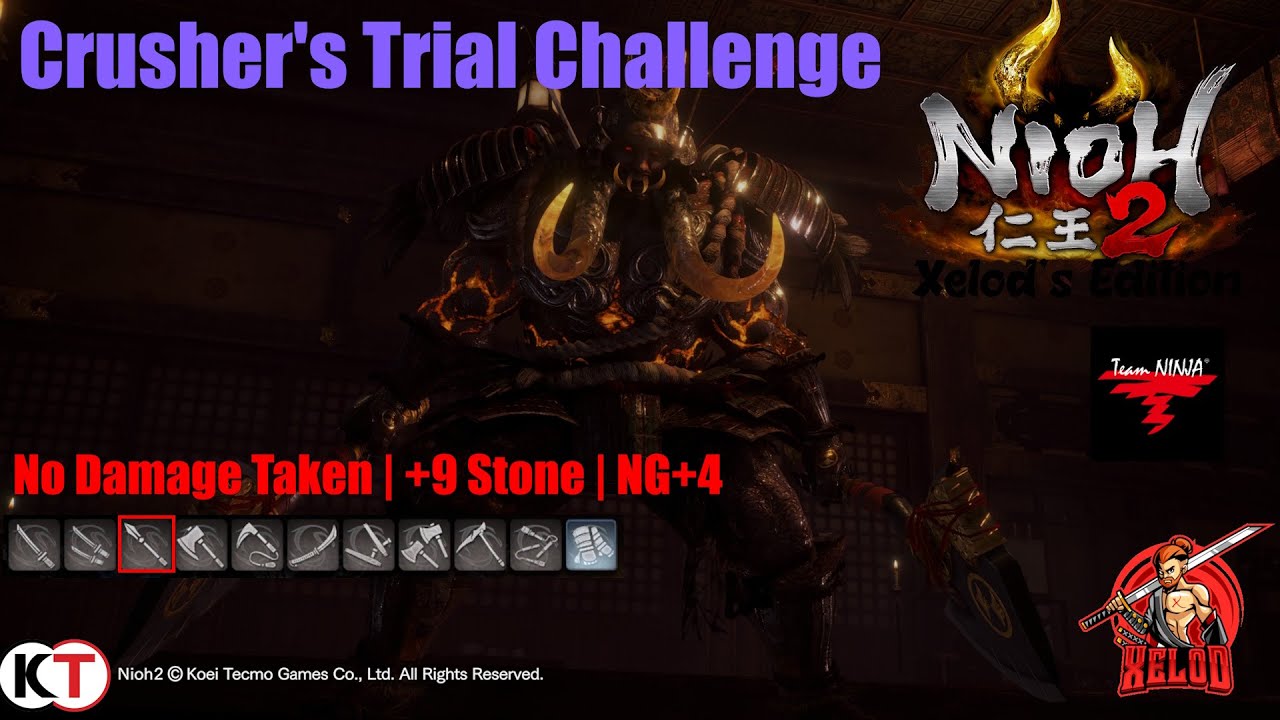 Nioh 2 Spear No-Damage vs Shibata Katsue | Crusher Trials Challenge Run