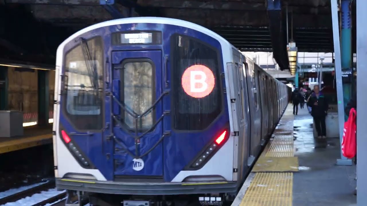 MTA NYCT: R211A B Train Entering DeKalb Ave & Leaving Newkirk Plaza