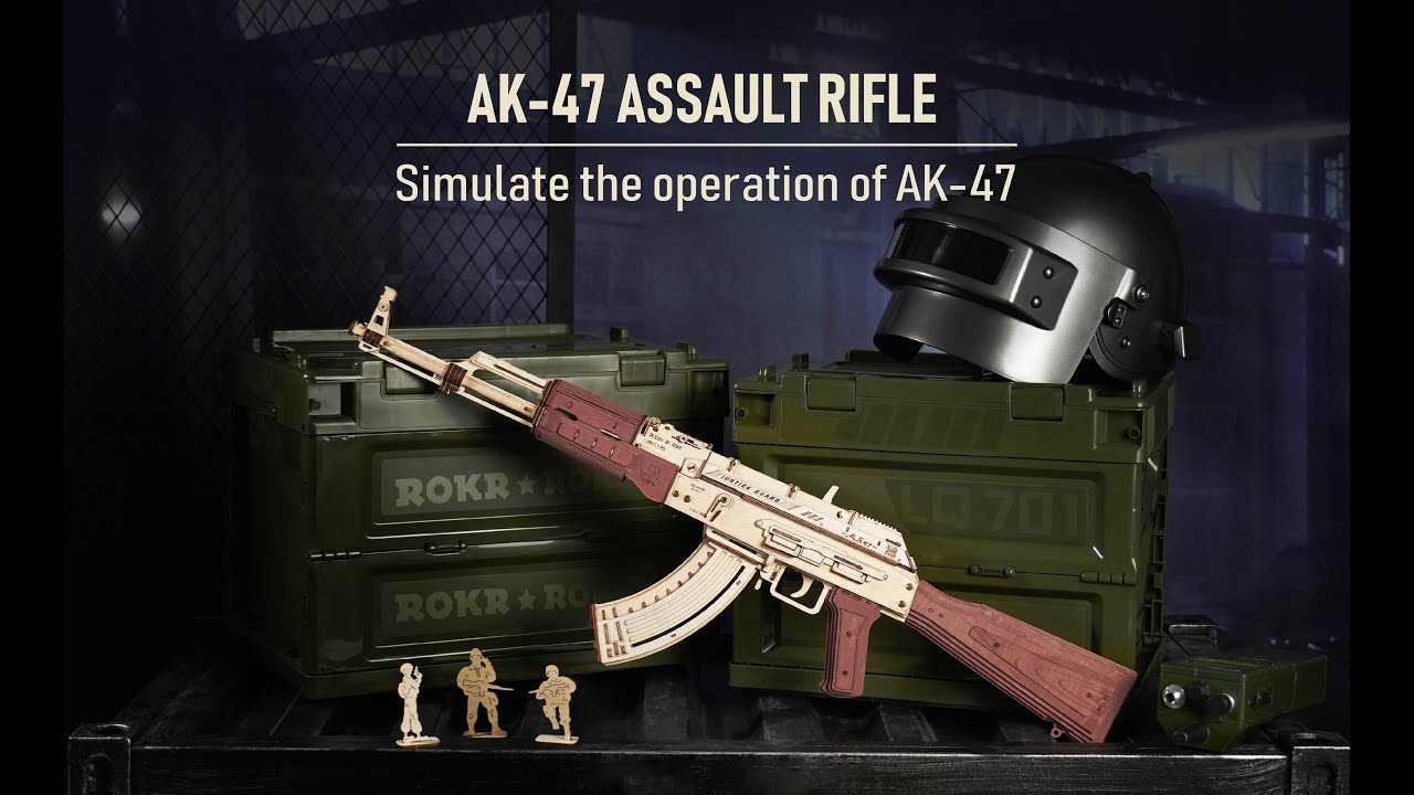 ROKR AK 47 Assault Rifle Gun 3D Wooden Puzzle