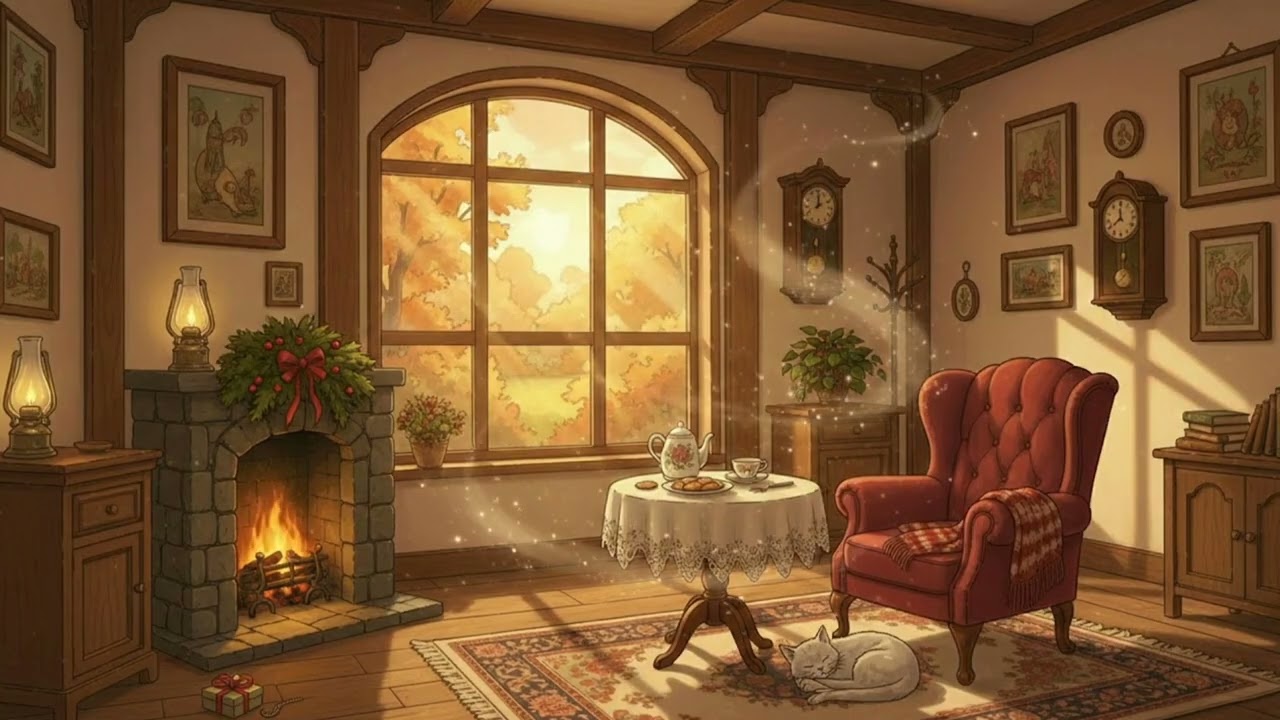 Big Band 1940s Music Playing in Another Room | Nostalgic Vintage Winter Room Ambience