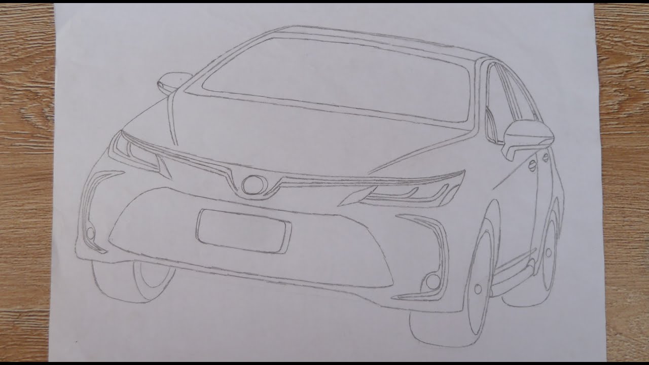 How to draw toyota corolla 2020