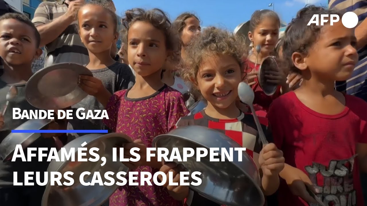 Des Gazaouis affamés tapent sur des casseroles pour réclamer la fin du blocus | AFP