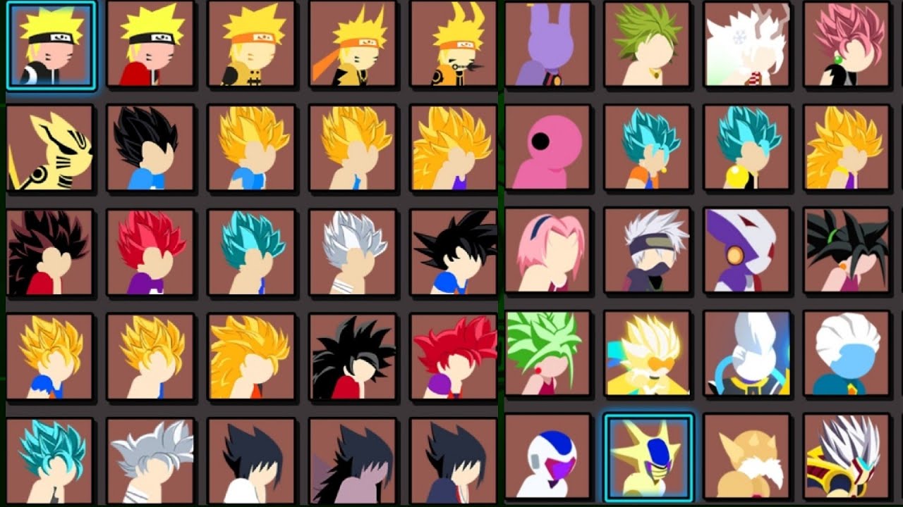 Stickman Warriors - Tournament of Power with Goku,Vegeta,Jiren,Heart,Cumber,Naruto,Kefla,Frieza Gold