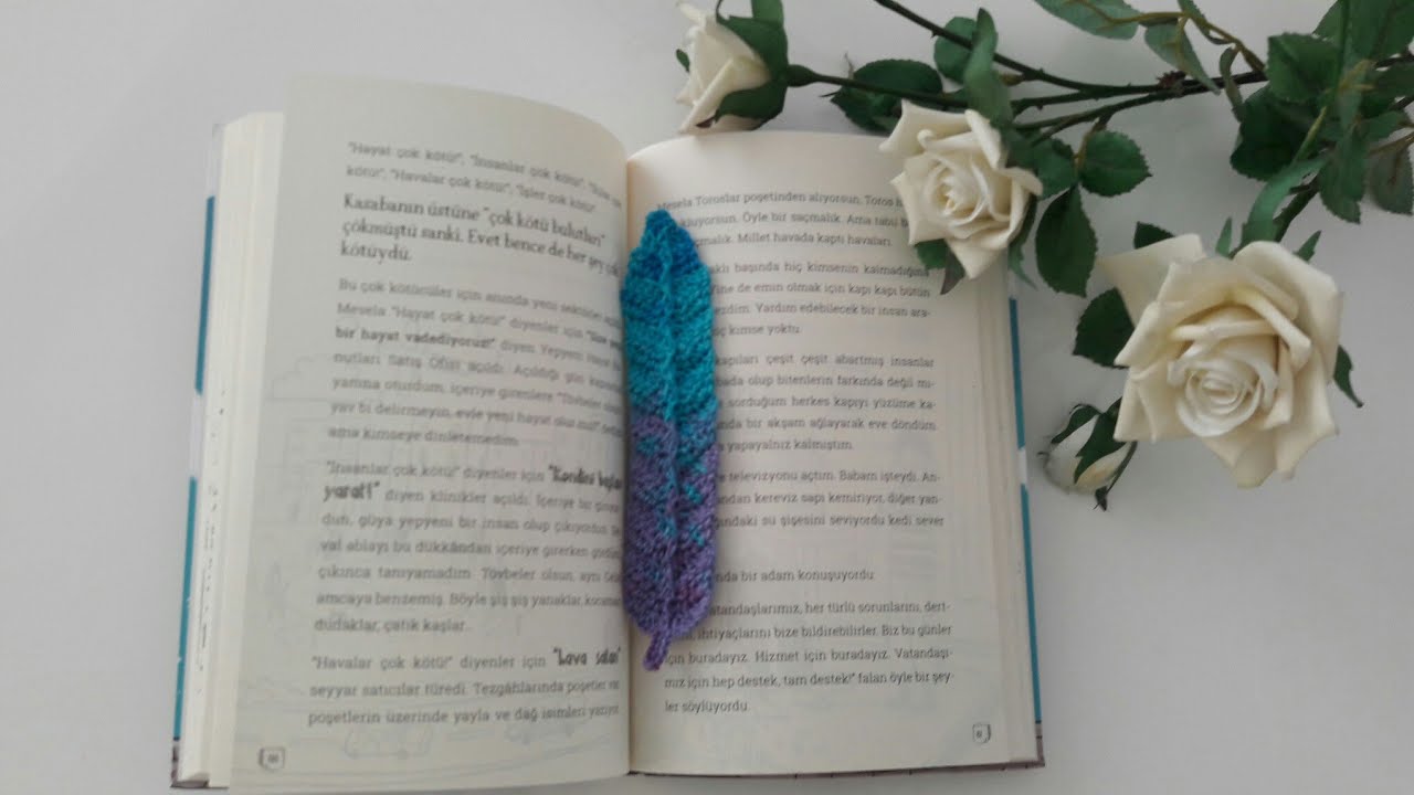 Tüy şeklinde kitap ayracı yapımı #örgümodelleri #tığisi #kitapayracı 71 @alizeyarns