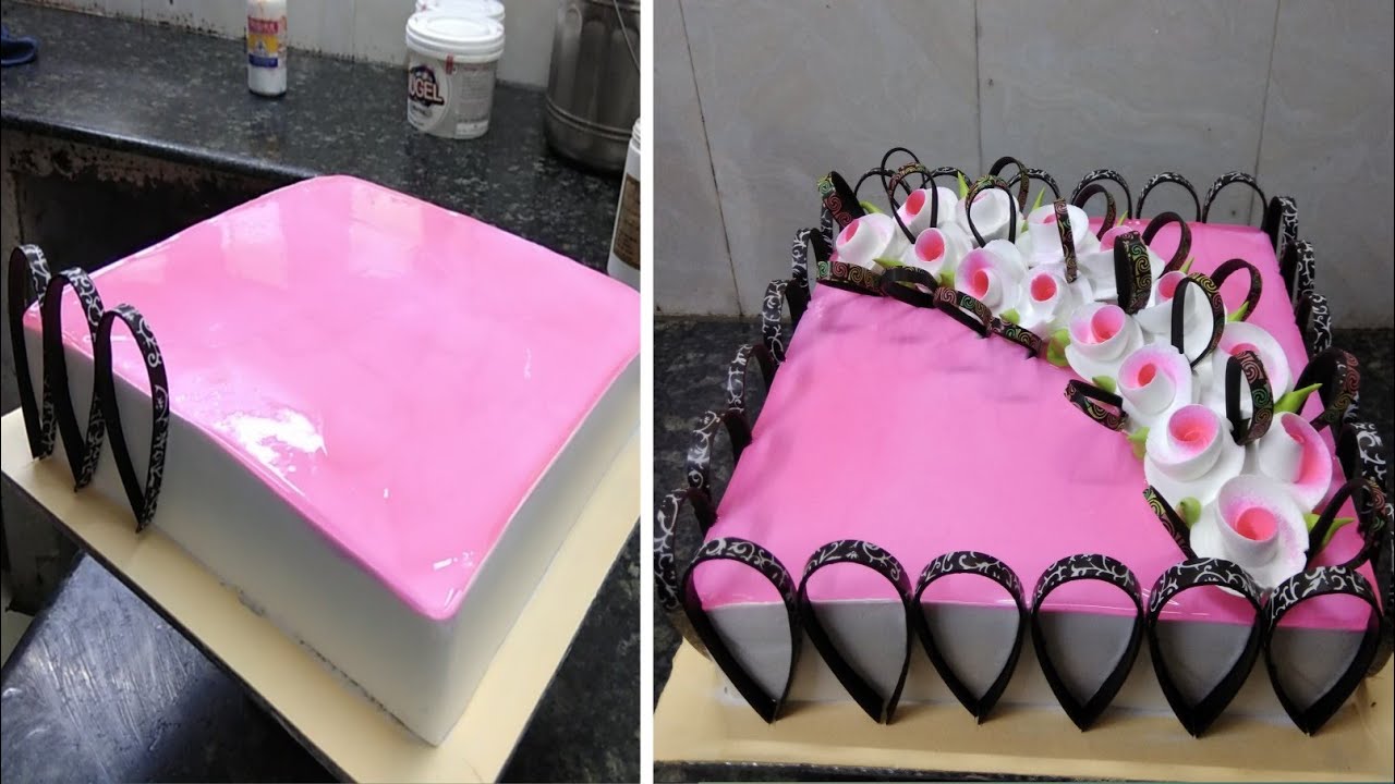 Square Shape Pineapple Birthday Cake Design |Square Shape Cake Kaishe Banaye |Square Shape Cake