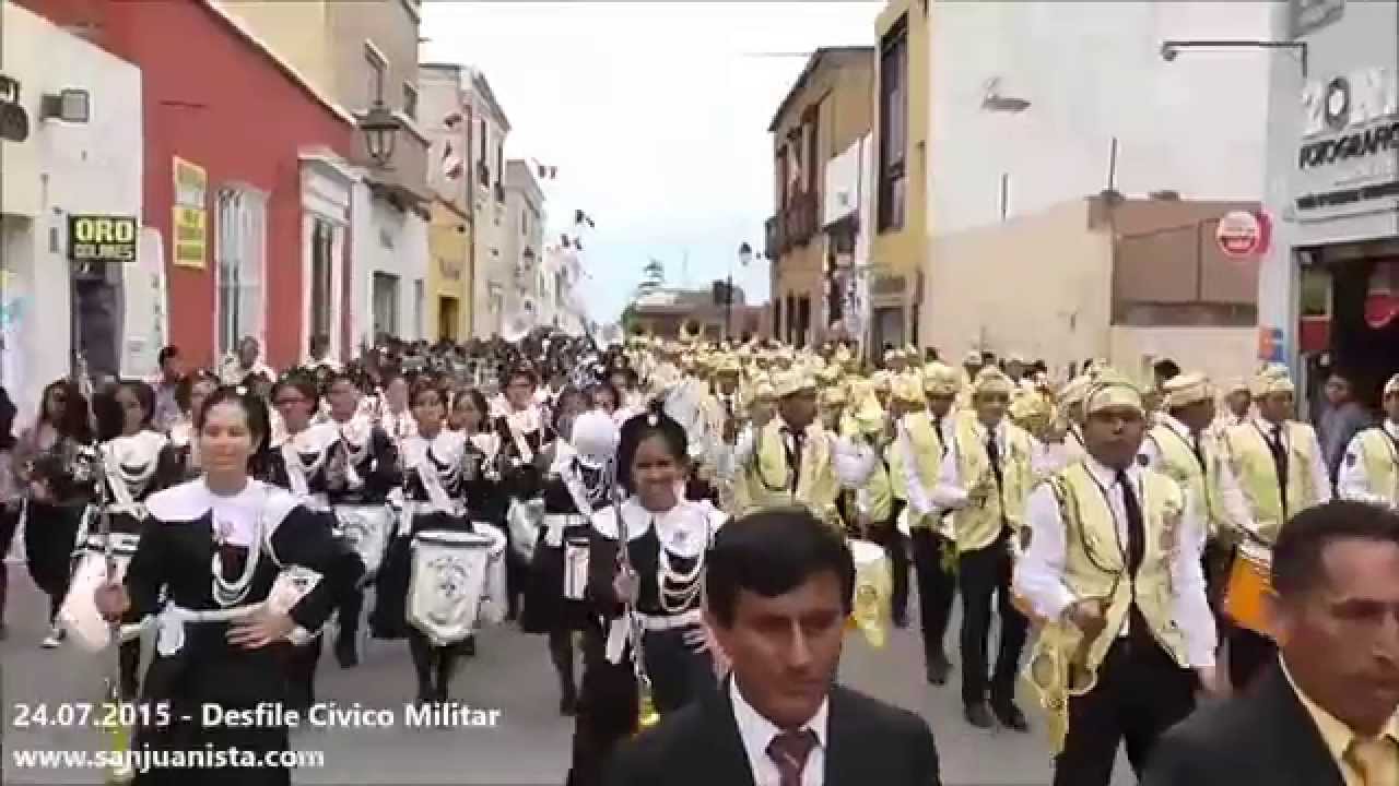 24.07.15. Desfile Cívico Militar 2015 Banda de Músicos Colegio San Juan Trujillo Perú