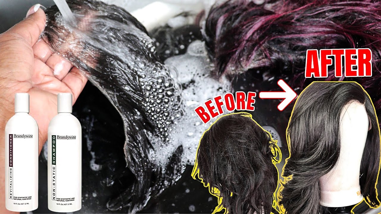 🗣 SYNTHETIC Wig Shampoo and Conditioner HOW TO WASH & FIX OLD WIG RESTORE & MAINTENANCE Brandywine