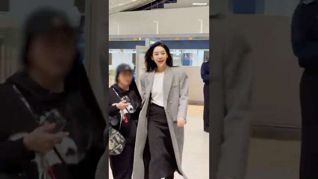 출국길에 팬들 발견한 배우 차주영