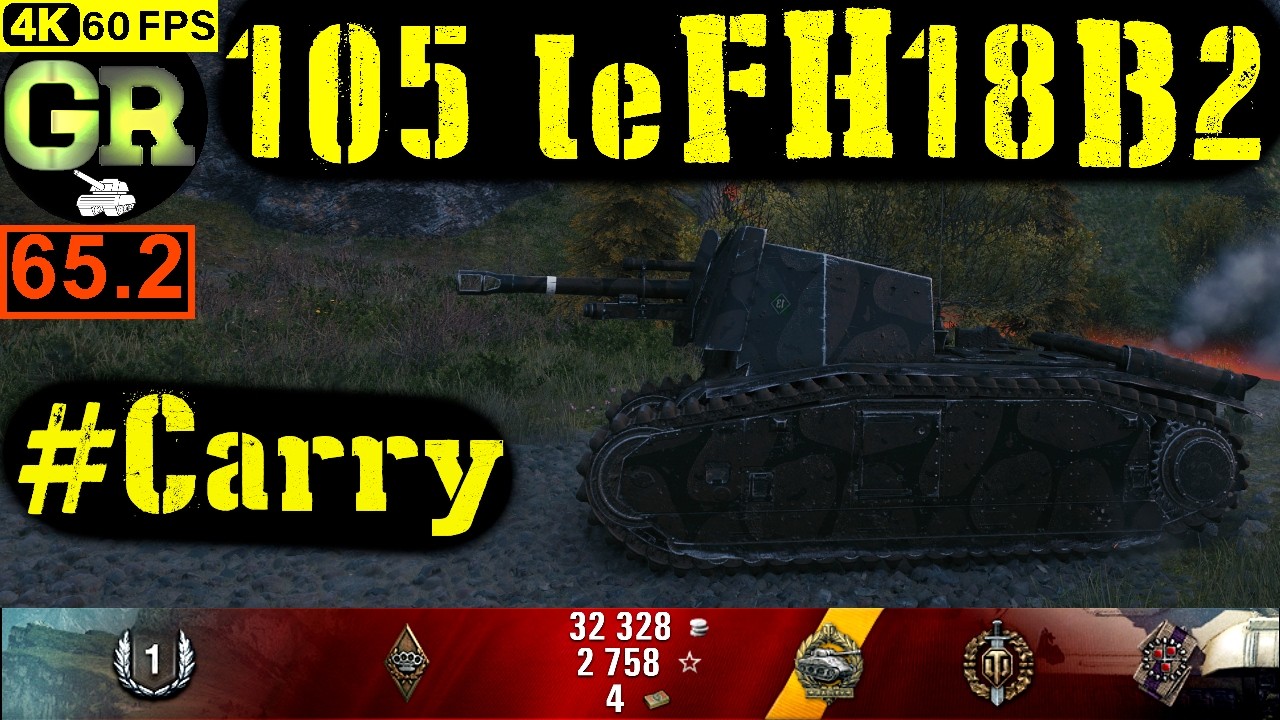 World of Tanks 105 leFH18B2 WoT Replay - 8 Kills 1.3K DMG(Patch 1.4.0)