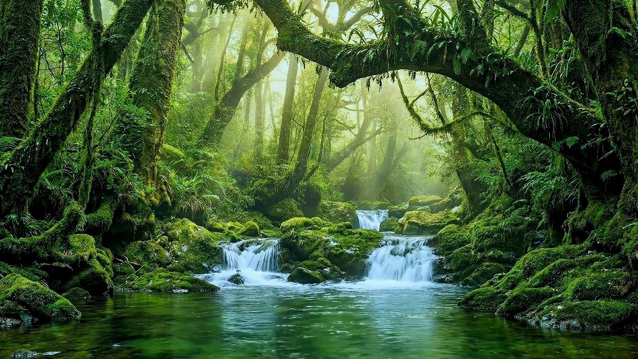 Forest Ambience Beautiful Stream Sounds Bird Song ASMR Sleep, Rest, Focus, Studying