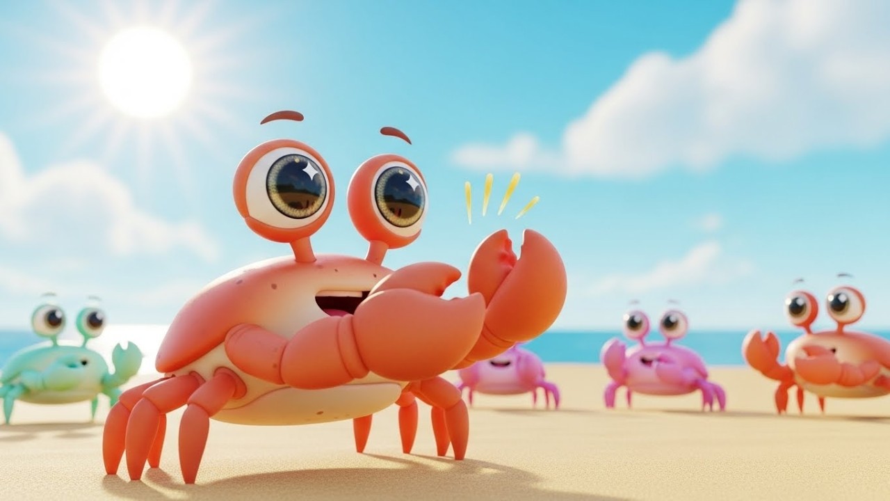 Забавный краб играет на барабане «Бум-Бум» 🦀🥁🌊 | Мультфильм для детей и весёлые приключения