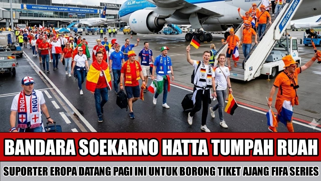 MENDARAT DI BANDARA~RIBUAN SUPORTER EROPA DATANG KE JAKARTA UNTUK IKUT WAR TIKET AJANG FIFA SERIES