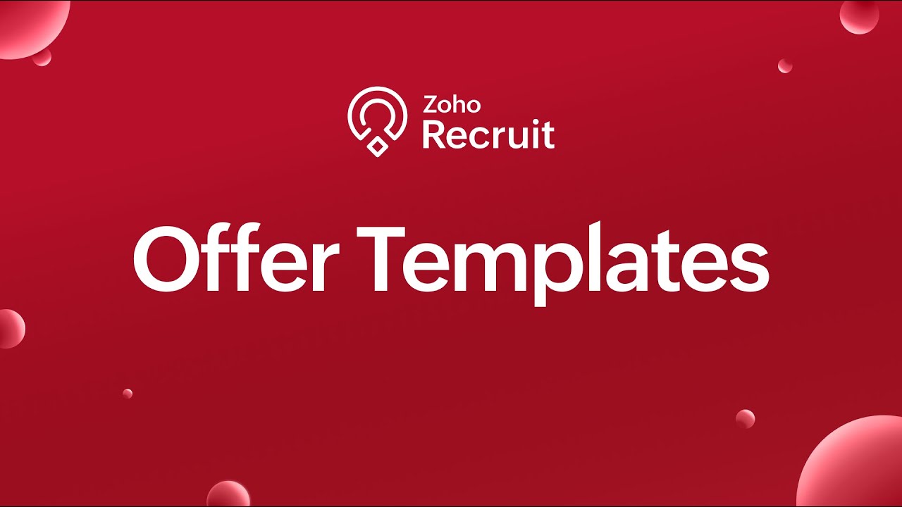 Automate Offer Letters with Custom Templates in Zoho Recruit
