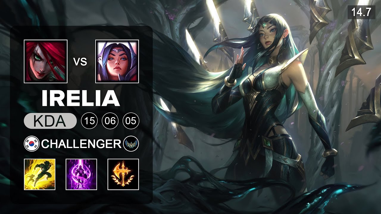 Irelia vs Katarina Mid - KR CHallenger - Patch 14.7 Season 14