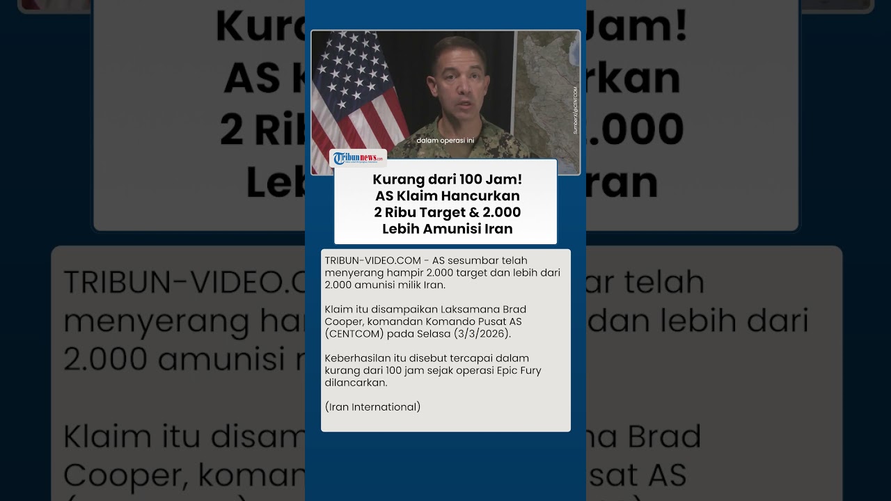 Kurang dari 100 Jam Operasi Epic Fury, AS Klaim Hancurkan 2.000 Target & 2.000 Lebih Amunisi Iran