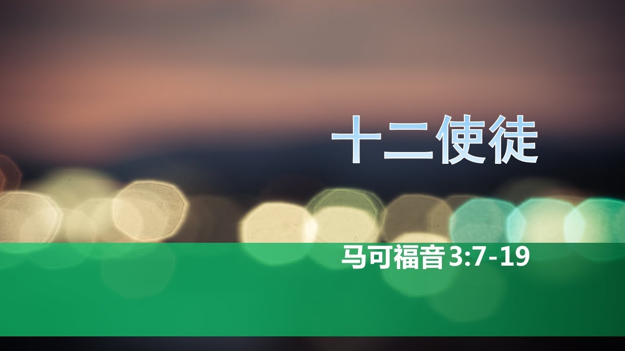 马可福音第七课：十二使徒【2019年5月12日，马可福音3:7-19】