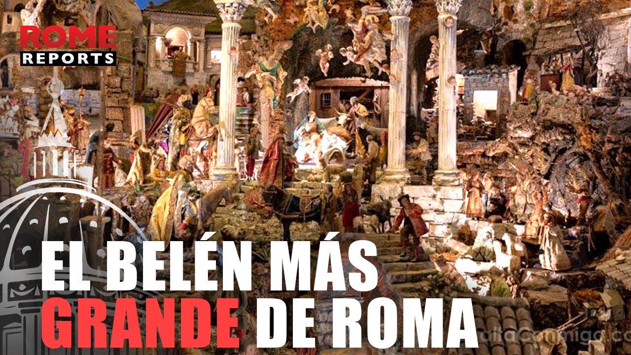 Este belén de estilo napolitano es uno de los más grandes de Roma, con unas 200 piezas