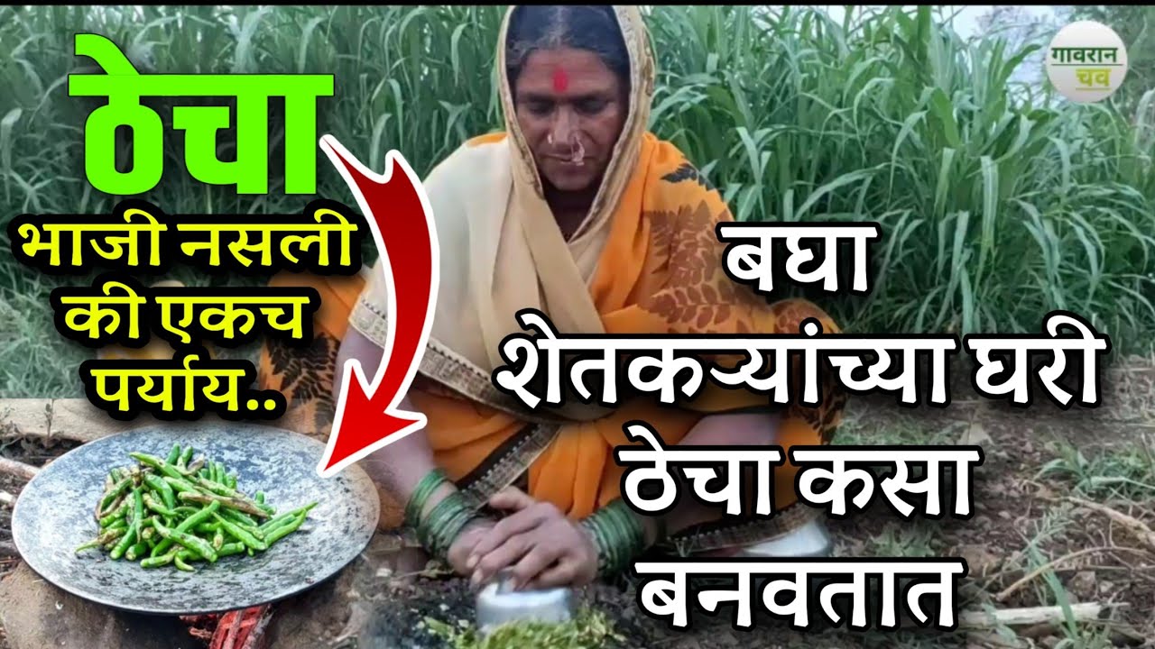 हिरव्या मिरचीचा ठेचा | गावाकडचा लसूण शेंगदाणे घालून केलेला ठेचा | कोल्हापुरी ठेचा