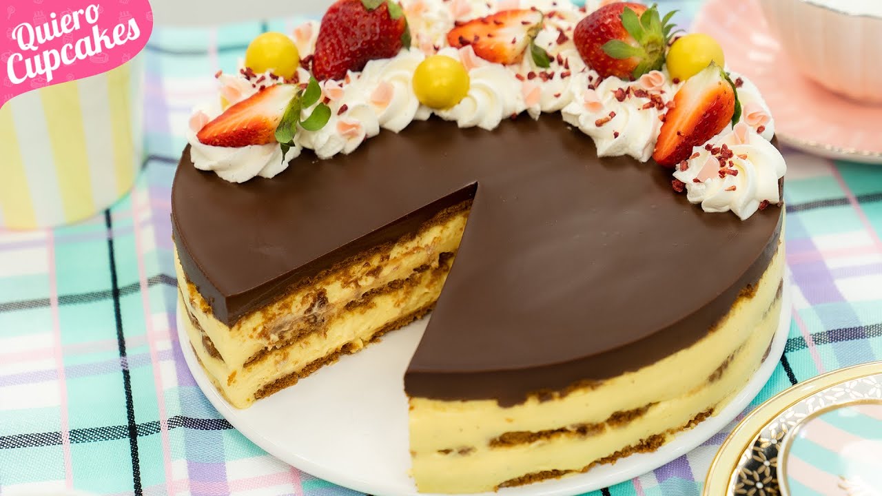 TARTA ÉCLAIR 🎂 | PASTEL SIN HORNO PARA CUMPLEAÑOS O POSTRE | QUIERO CUPCAKES