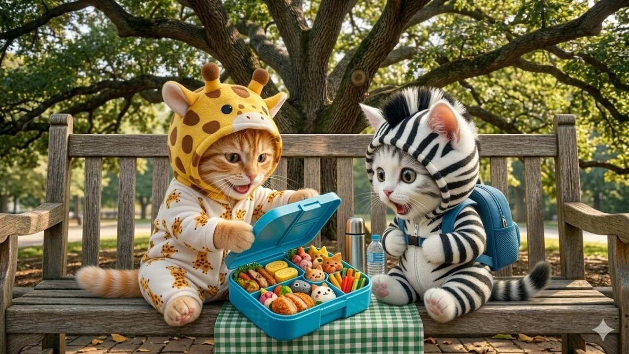 School Day 2 Ginger Shares His Bento with a New Friend 🍱🐱
