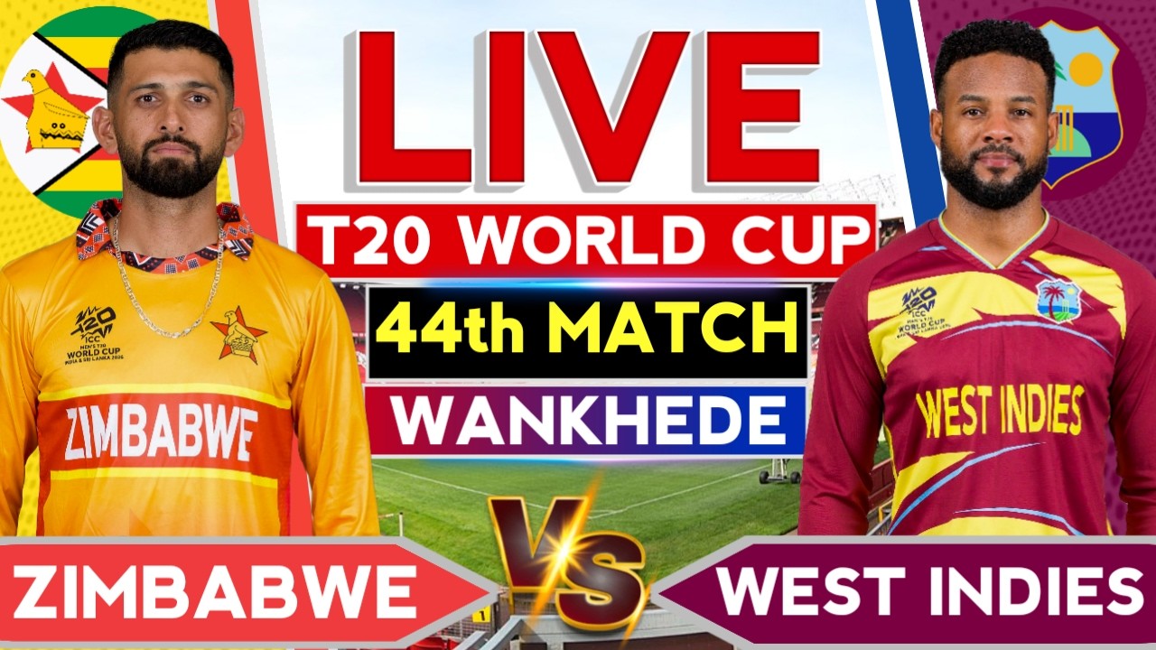 🔴Live: West Indies vs Zimbabwe T20 World Cup 44th Match | Zim vs SL WI Super 8 | WI vs Zim Live
