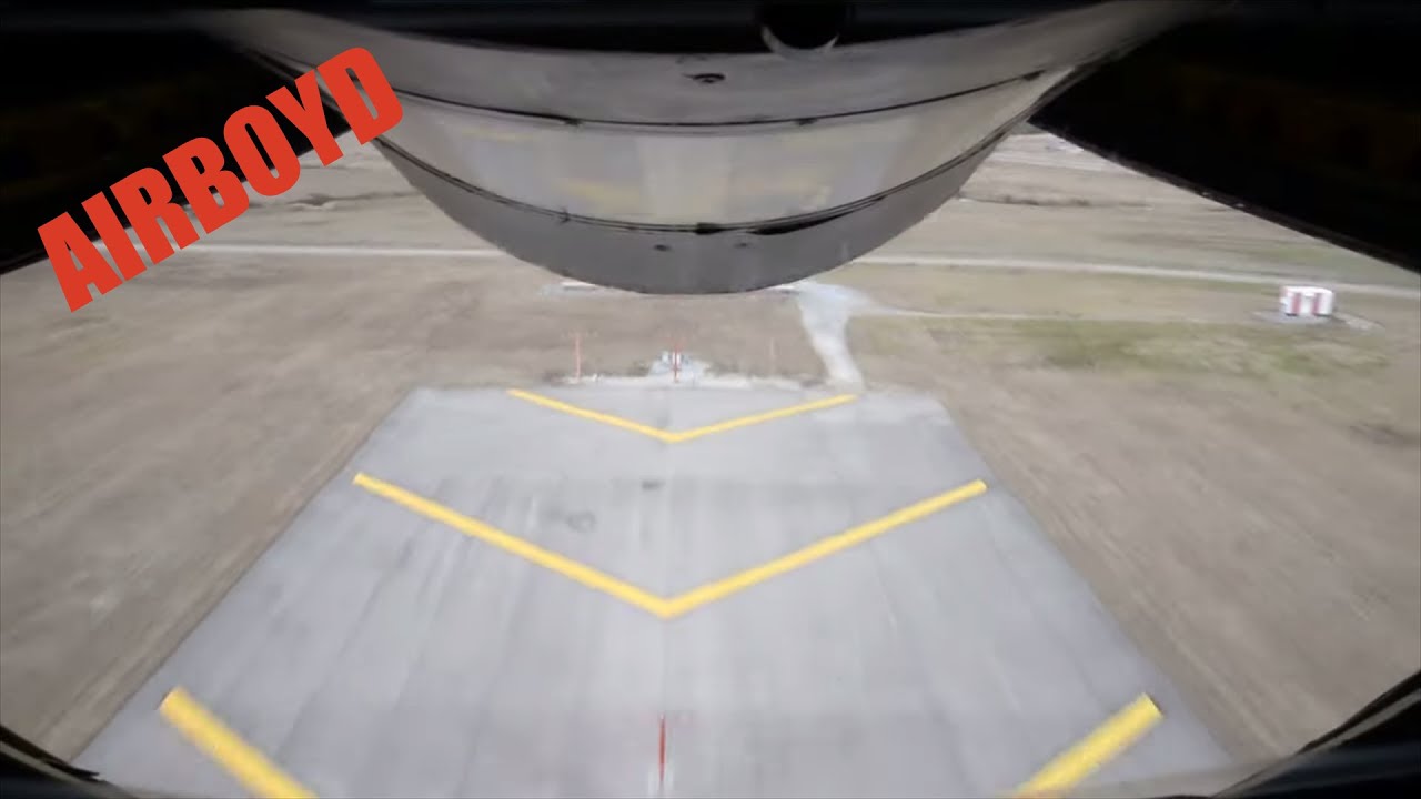 KC-135 Landing &bull; Boom Operator View