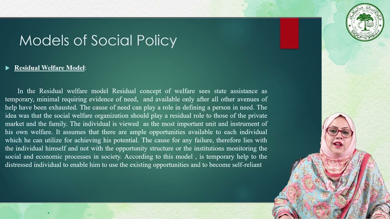 Models and approaches to social policy Part I