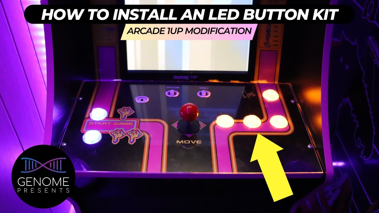 Arcade 1up Ms. Pac man LED Button Install - Real-time install video