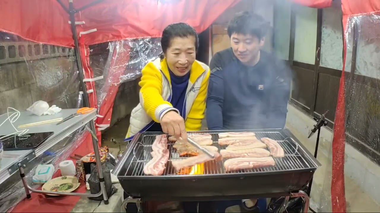 먹방mukbang 생삼겹살,추억의 달고나먹방 Pork belly,Dalgona (eating show)
