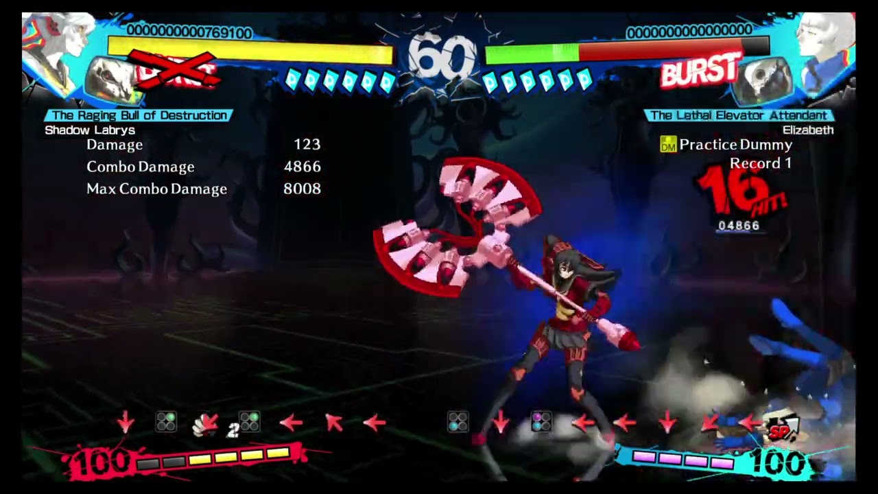 Shadow Labrys 8K combo- P4au 2.5