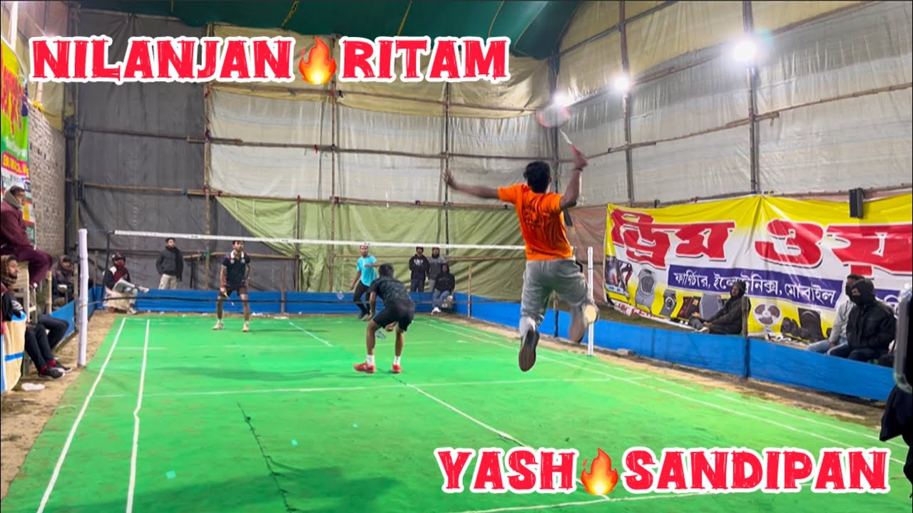 Best Badminton Tournament Nilanjan🔥Ritam 🆚 Sandipan🔥Yash #shuttlershubho #badminton #badmintonsmash